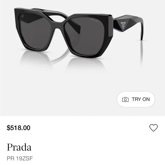 Prada Sunglasses PR 19ZSF cat eye brand new Prada PR 19ZSF Sunglasses | FREE Shipping - Go-Optic.com main image 4
